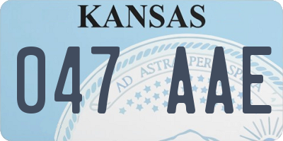 KS license plate 047AAE