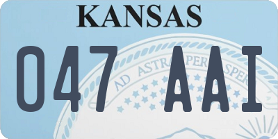 KS license plate 047AAI