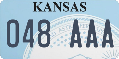 KS license plate 048AAA