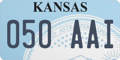 KS license plate 050AAI