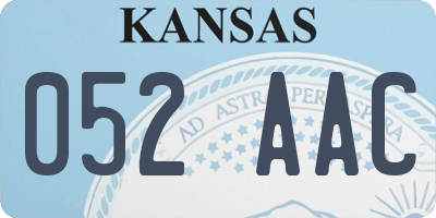 KS license plate 052AAC