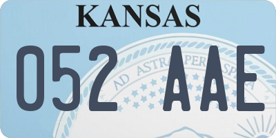 KS license plate 052AAE
