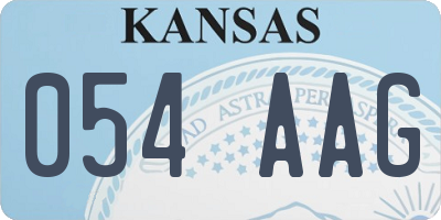 KS license plate 054AAG