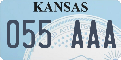 KS license plate 055AAA