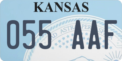 KS license plate 055AAF