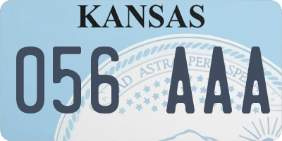 KS license plate 056AAA