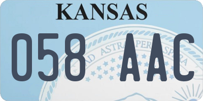 KS license plate 058AAC
