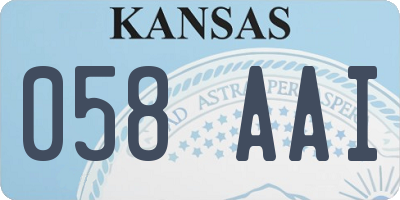 KS license plate 058AAI