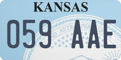 KS license plate 059AAE