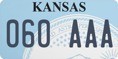 KS license plate 060AAA