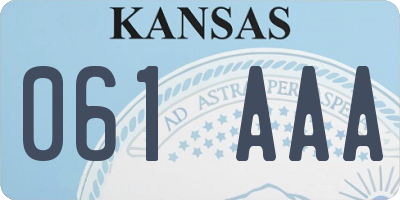 KS license plate 061AAA