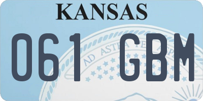 KS license plate 061GBM