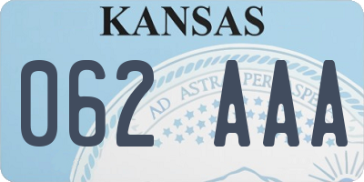 KS license plate 062AAA