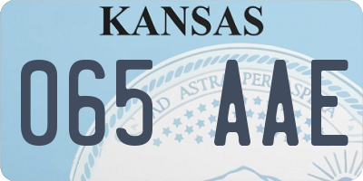 KS license plate 065AAE