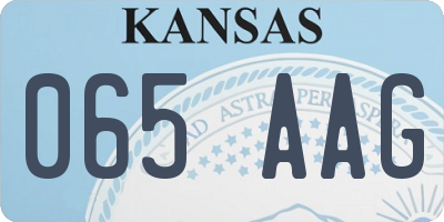KS license plate 065AAG