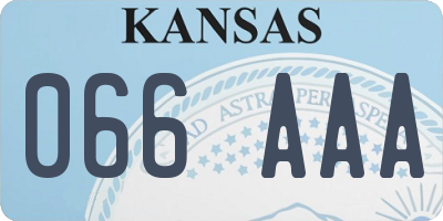 KS license plate 066AAA