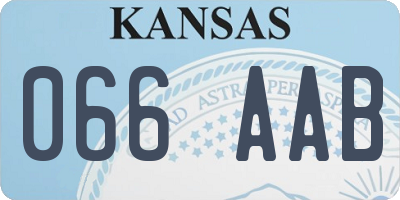 KS license plate 066AAB
