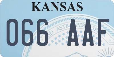 KS license plate 066AAF