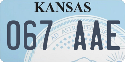 KS license plate 067AAE