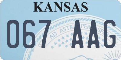 KS license plate 067AAG