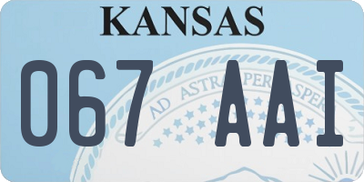 KS license plate 067AAI