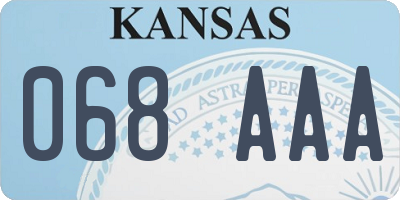 KS license plate 068AAA