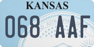 KS license plate 068AAF