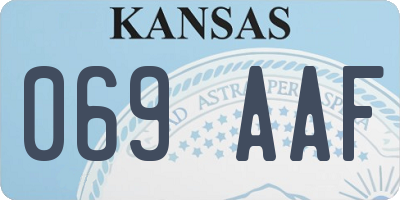 KS license plate 069AAF