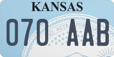 KS license plate 070AAB