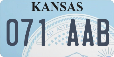 KS license plate 071AAB