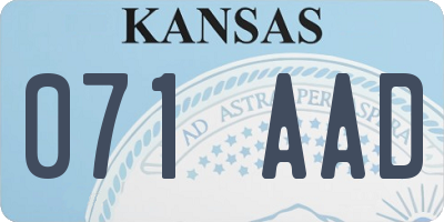 KS license plate 071AAD