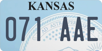KS license plate 071AAE