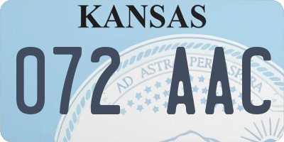 KS license plate 072AAC