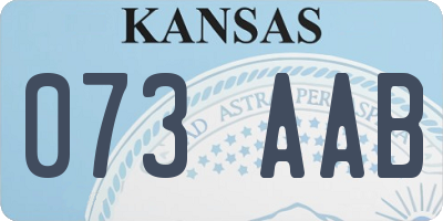 KS license plate 073AAB