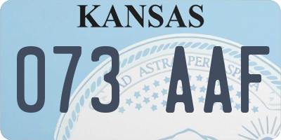 KS license plate 073AAF