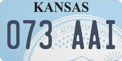 KS license plate 073AAI