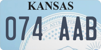 KS license plate 074AAB