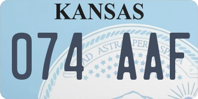KS license plate 074AAF