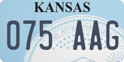 KS license plate 075AAG