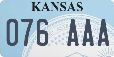 KS license plate 076AAA