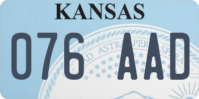 KS license plate 076AAD