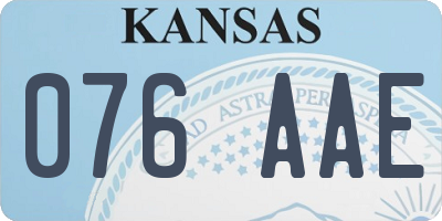 KS license plate 076AAE