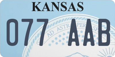 KS license plate 077AAB