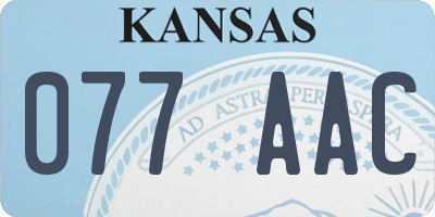 KS license plate 077AAC