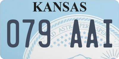 KS license plate 079AAI