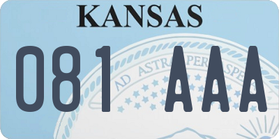 KS license plate 081AAA