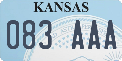 KS license plate 083AAA