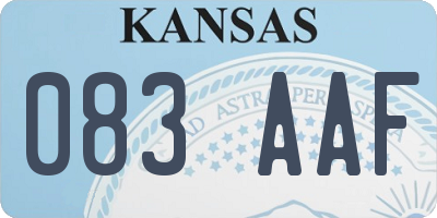 KS license plate 083AAF