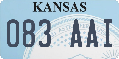 KS license plate 083AAI