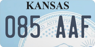 KS license plate 085AAF